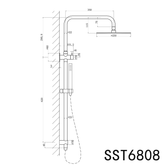 Elle 316 Twin Shower on Rail - Gun Metal